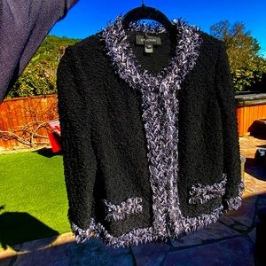 St.John black tweed blazer